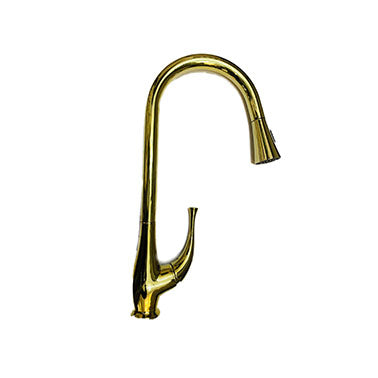 Single-Handle Pull-Down Sprayer Kitchen Bar Faucet in POLISHED BRASS - Reno Supplies