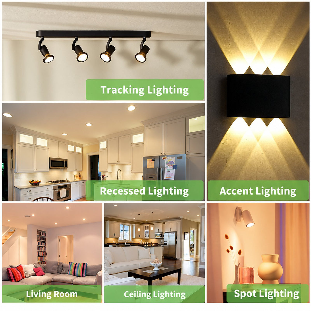 RS GU10 LED Bulbs, Dimmable, 6.5W, 500LM, (60W Halogen Bulb Equivalent), LED Spotlight Bulbs, Recessed Lighting, UL Listed, Energy Star Certified