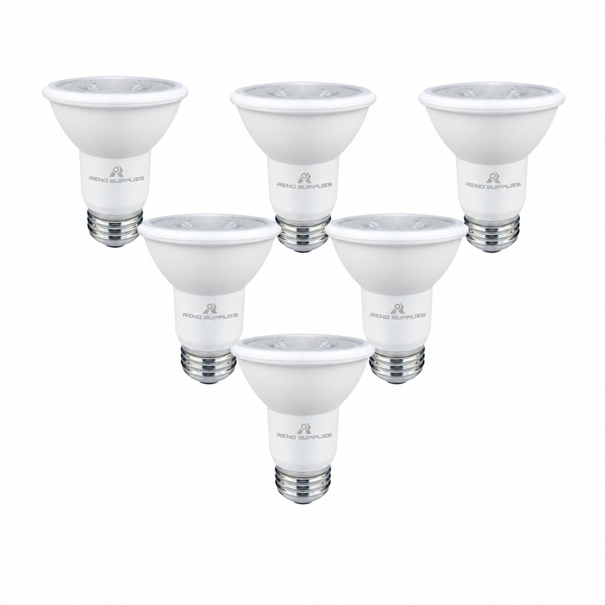 RS PAR 20 LED Bulbs, Pack of 6, Dimmable, 7W, 500LM, LED Flood Lights, (50W Halogen Bulb Equivalent) LED Spotlight Bulbs, Recessed Lighting, E26 Screw Base, UL Listed (Pack of 6) - Reno Supplies