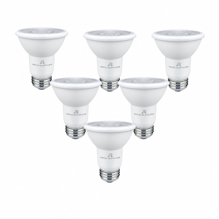 RS PAR 20 LED Bulbs, Pack of 6, Dimmable, 7W, 500LM, LED Flood Lights, (50W Halogen Bulb Equivalent) LED Spotlight Bulbs, Recessed Lighting, E26 Screw Base, UL Listed (Pack of 6) - Reno Supplies