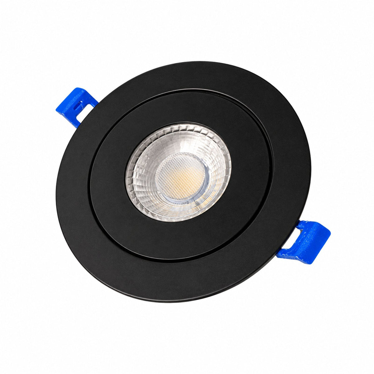 4" Round Gimbal LED Slim panel, Dimmable, 9W, 700LM, (3CCT SWITCHABLE)  3000K-4000K-5000K, , Airtight with junction box (Black Trim) - Reno Supplies