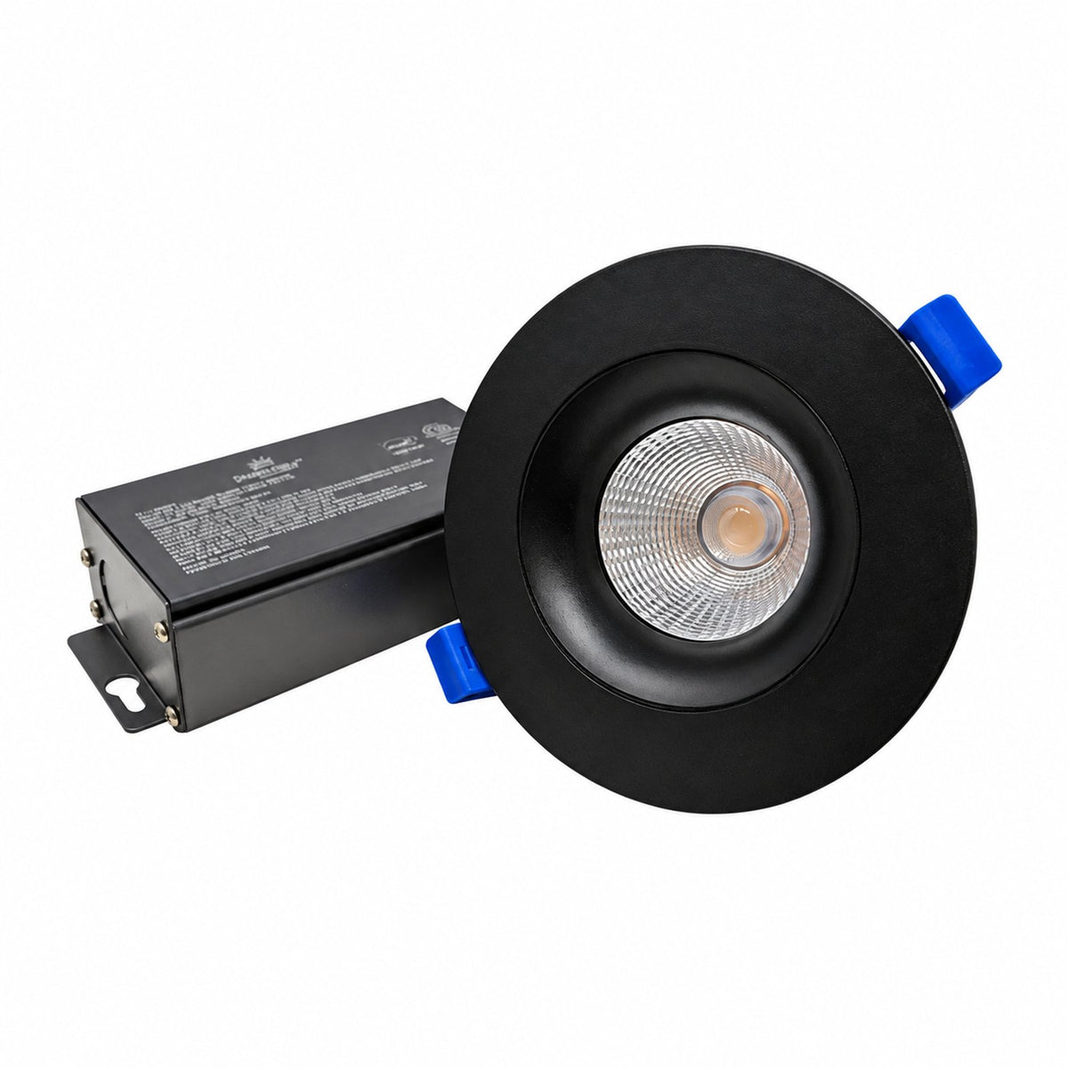 4Inch, Dim to Warm Baffle LED Recessed Light with Air Tight Junction Box, 12W, 660 LM, Color temperature dimmable from 3000K to 2200K, Adjustable & Rotatable Recessed Ceiling Fixture (Black Trim) - Reno Supplies