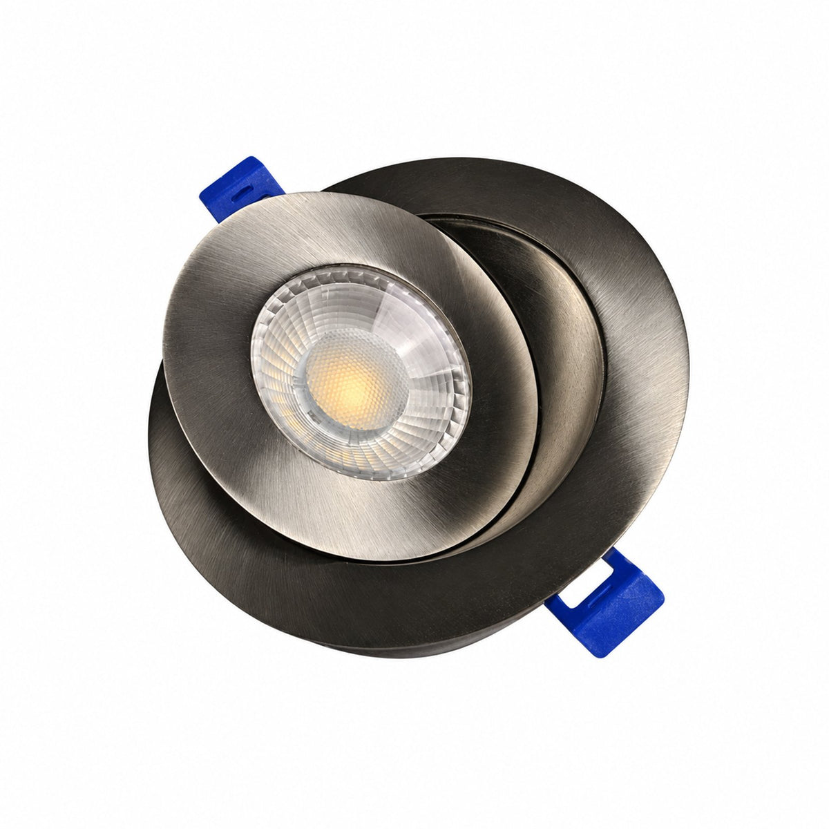 4" Round Gimbal LED Slim panel, Dimmable, 9W, 700LM, (3CCT SWITCHABLE)  3000K-4000K-5000K, , Airtight with junction box (BRUSHED NICKEL TRIM) - Reno Supplies