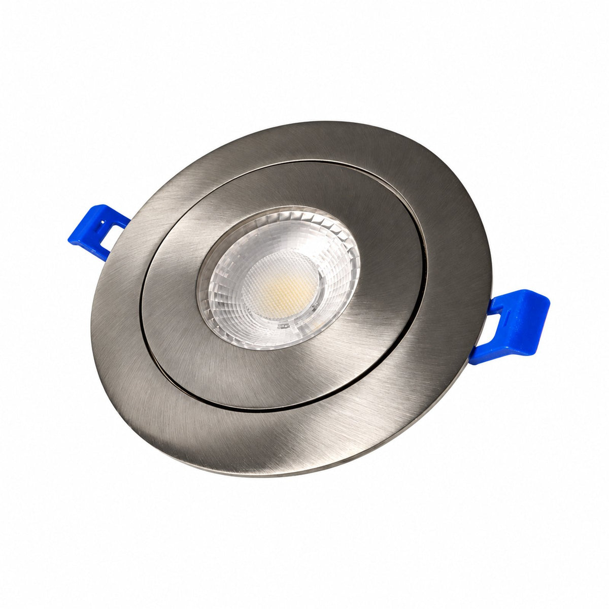 4" Round Gimbal LED Slim panel, Dimmable, 9W, 700LM, (3CCT SWITCHABLE)  3000K-4000K-5000K, , Airtight with junction box (BRUSHED NICKEL TRIM) - Reno Supplies