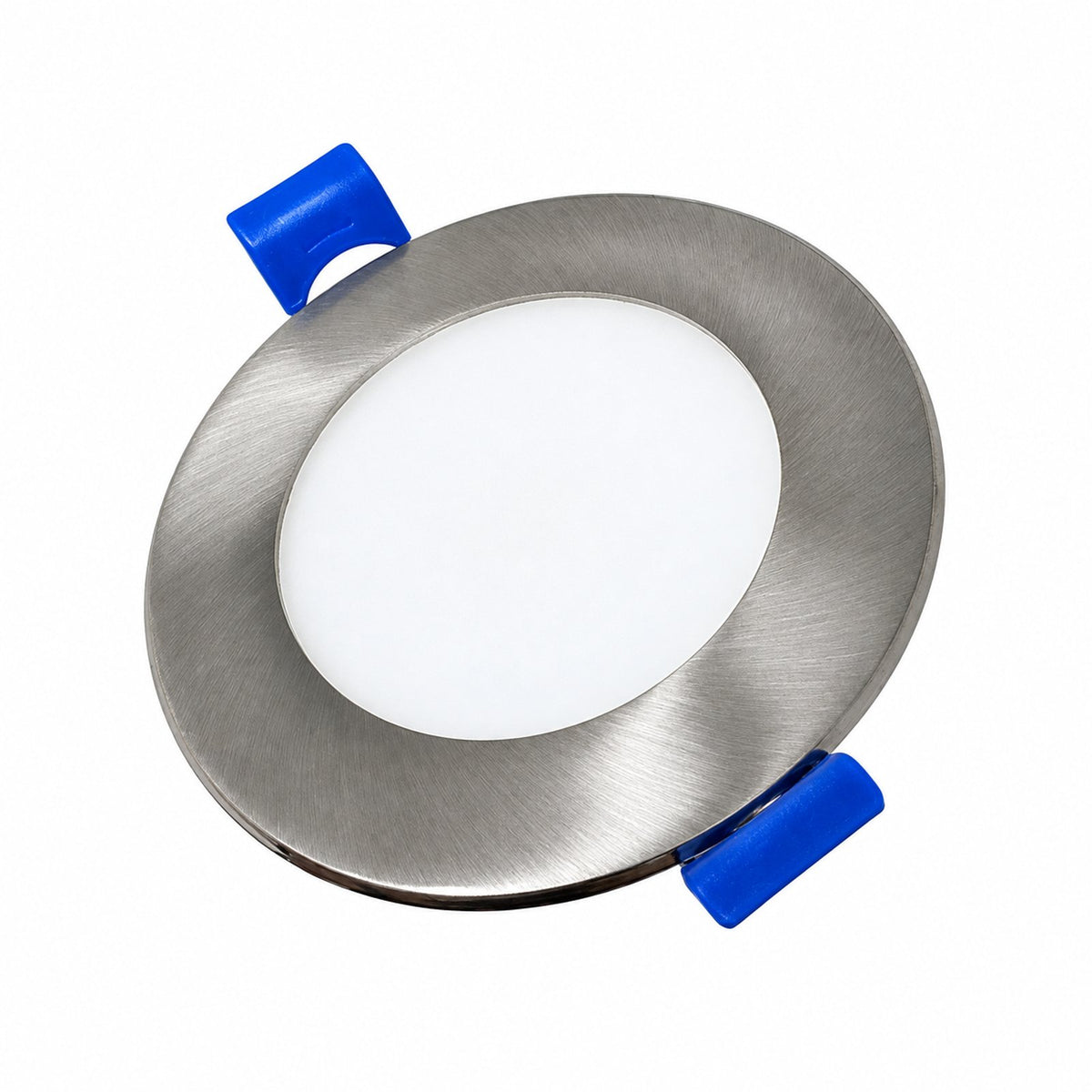3.5" ROUND SUPER-THIN LED SLIM PANEL, DIMMABLE, 7W, 500LM (3CCT SWITCHABLE) 3000K-4000K-5000K, AIRTIGHT WITH JUNCTION BOX  (Brushed Nickel Trim) - Reno Supplies