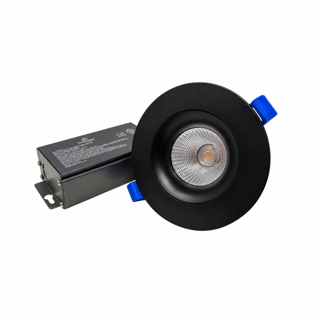 4Inch Dim to Warm Baffle LED Recessed Light with Air Tight Junction Box, 12W, 660 LM, Dimmable from 3000K to 2200K, Adjustable & Rotatable