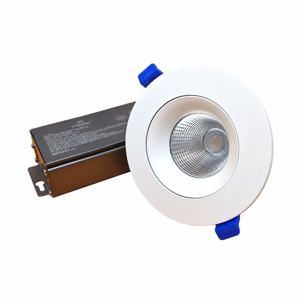 4Inch Dim to Warm Baffle LED Recessed Light with Air Tight Junction Box, 12W, 660 LM, Dimmable from 3000K to 2200K, Adjustable & Rotatable