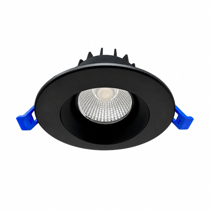 4" Dim to Warm Baffle LED Recessed Light with Air Tight Junction Box, 12W, 660 LM, Dimmable from 3000K to 2200K, Adjustable & Rotatable (Black Trim)