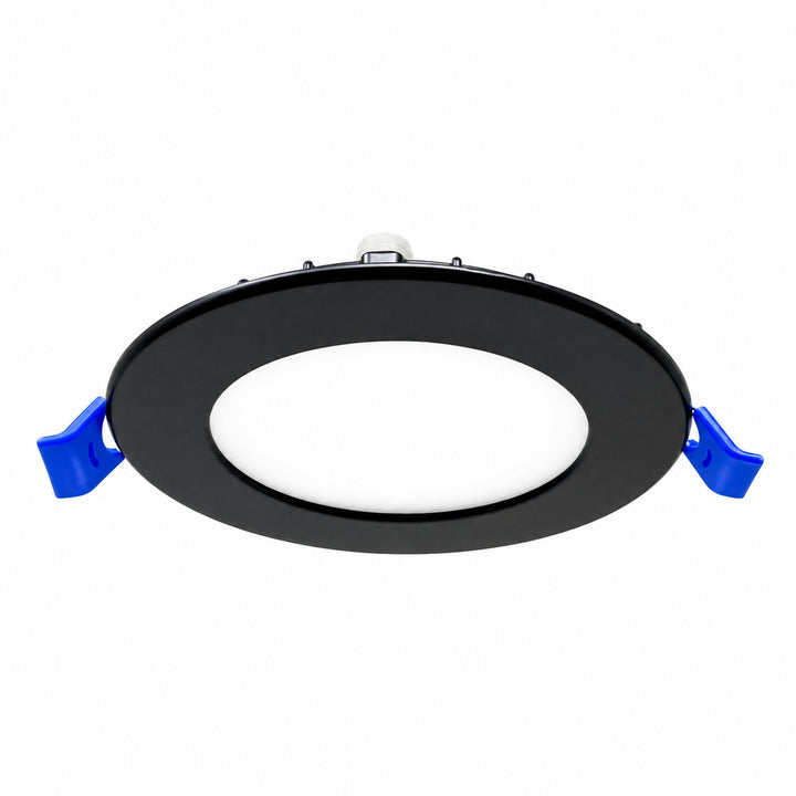 3.5" ROUND SUPER-THIN LED SLIM PANEL, DIMMABLE, 7W, 500LM (5CCT SWITCHABLE) 2700K-3000K-3500K-4000K-5000K, AIRTIGHT WITH JUNCTION BOX  (Black Trim)