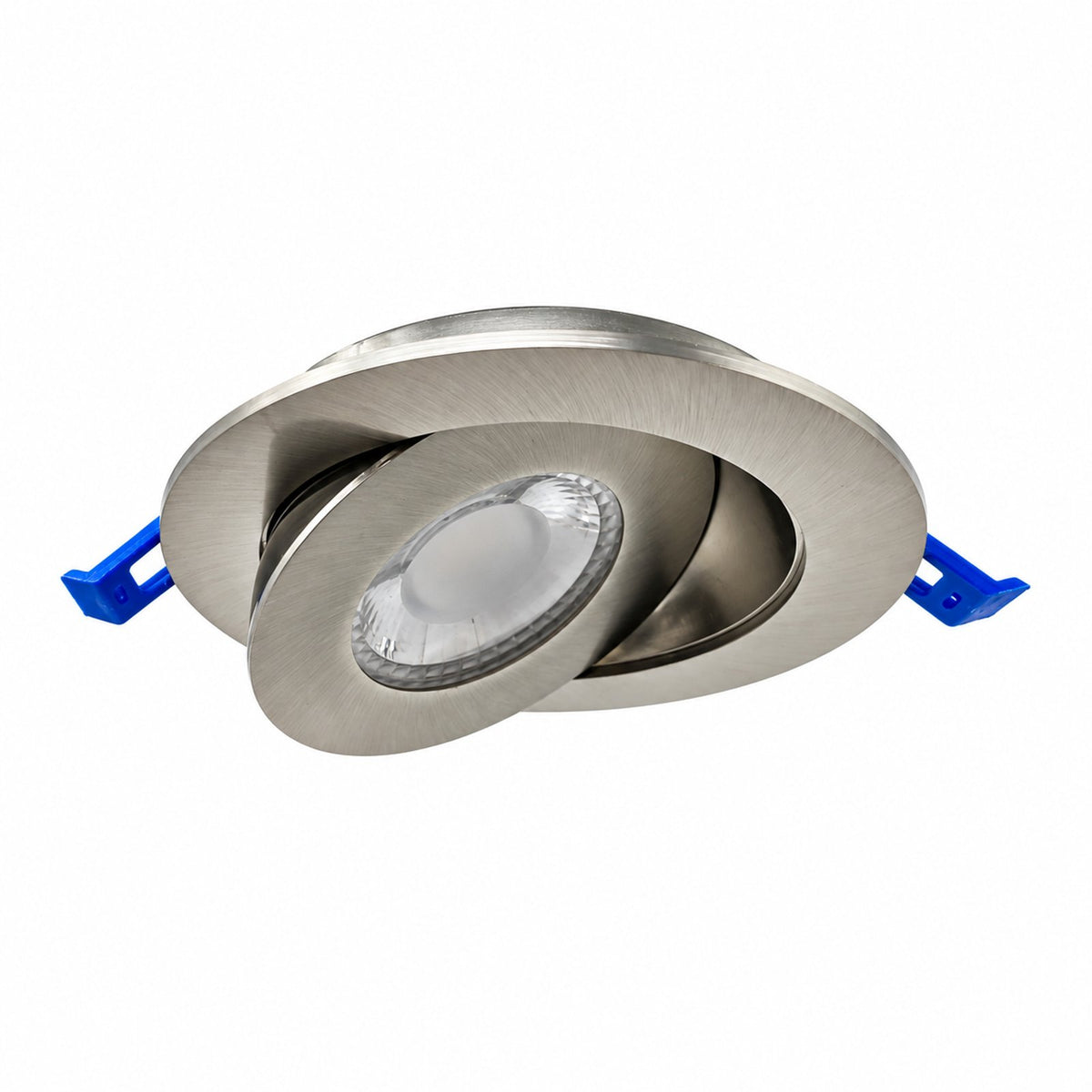 4" Round Gimbal LED Slim panel, Dimmable, 9W, 860LM, (5CCT SWITCHABLE) 2700K-3000K-3500K-4000K-5000K, Airtight with junction box (BRUSHED NICKEL TRIM)