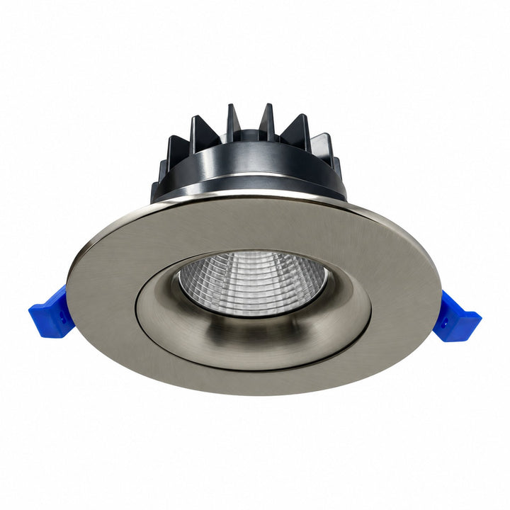 4" Round Baffle LED RECESSED LIGHT, 12W, 830LM, (5CCT SWITCHABLE 2,700K-3,000K-3500K-4000k-5000k, AIRTIGHT WITH JUNCTION BOX (Brushed Nicekl)