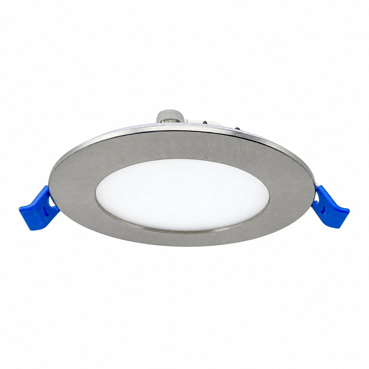 3.5" ROUND SUPER-THIN LED SLIM PANEL, DIMMABLE, 7W, 500LM (5CCT SWITCHABLE) 2700K-3000K-3500K-4000K-5000K, AIRTIGHT WITH JUNCTION BOX  (Brushed Nickel Trim)