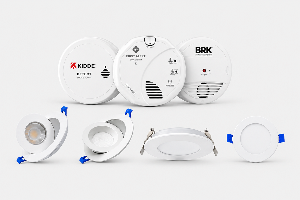 Smoke alarms and recessed lighting